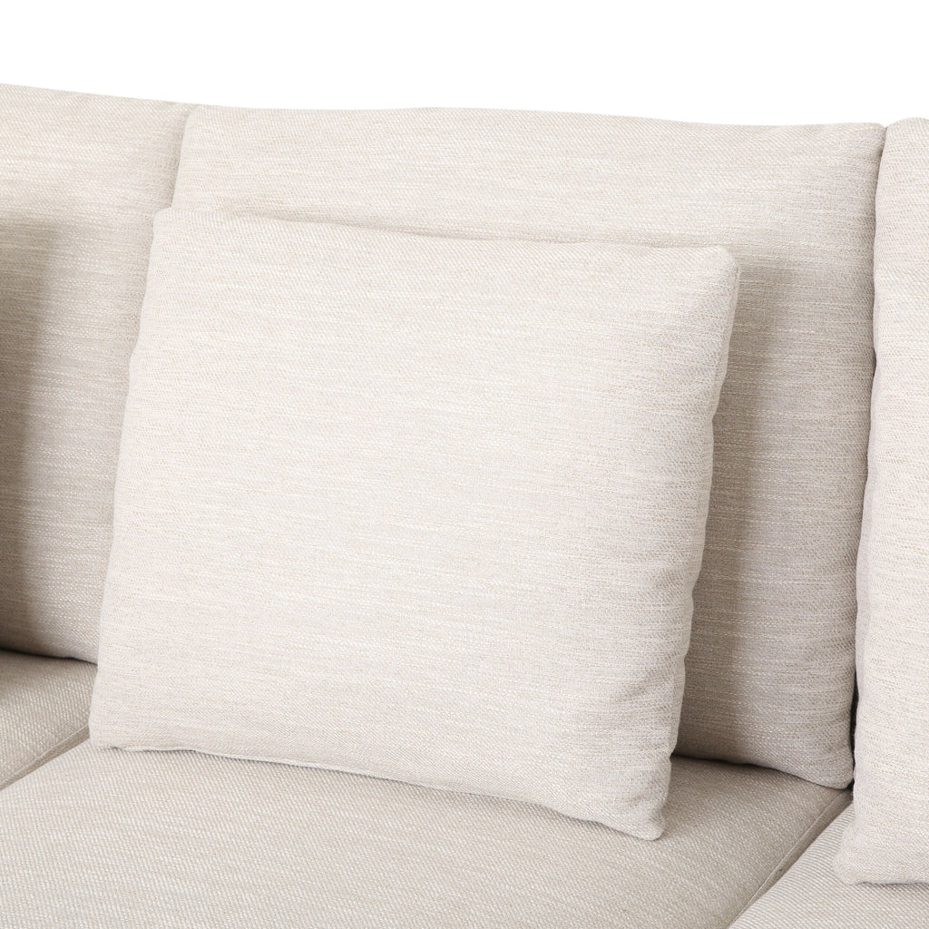 3-seater Sofa with Wood Legs and Matching Pillows