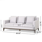 3-seater Sofa with Wood Legs and Matching Pillows