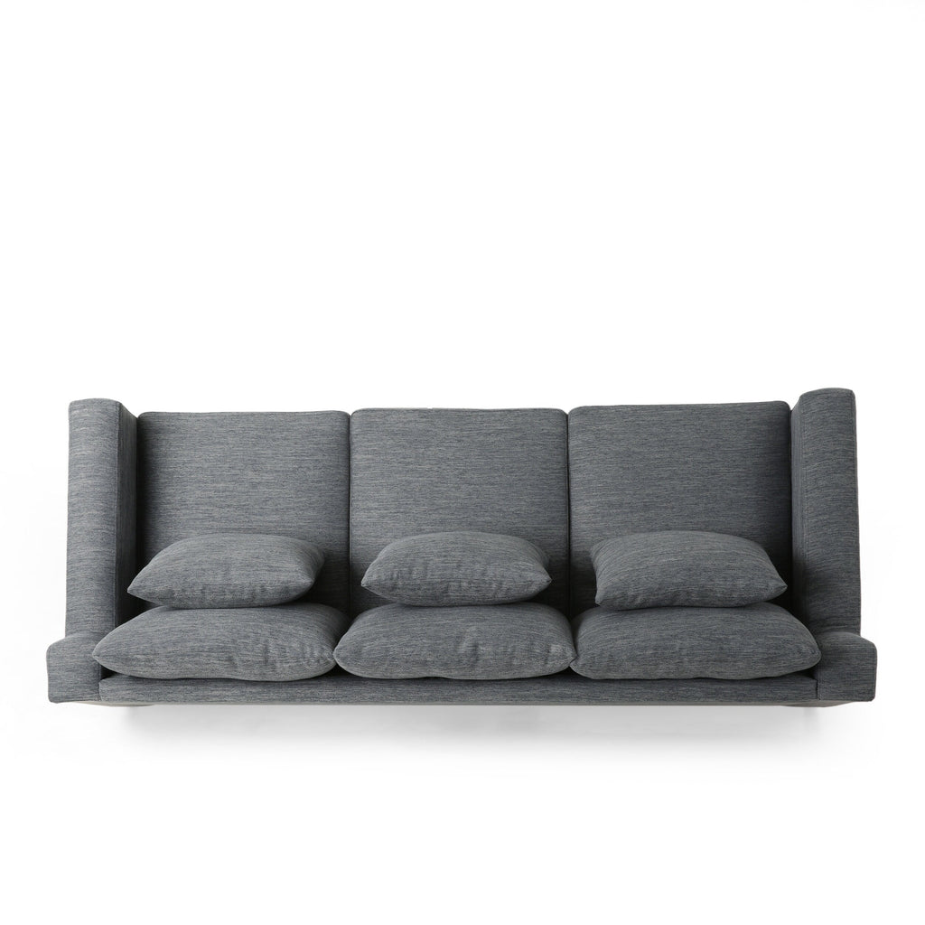 3-seater Sofa with Wood Legs and Matching Pillows