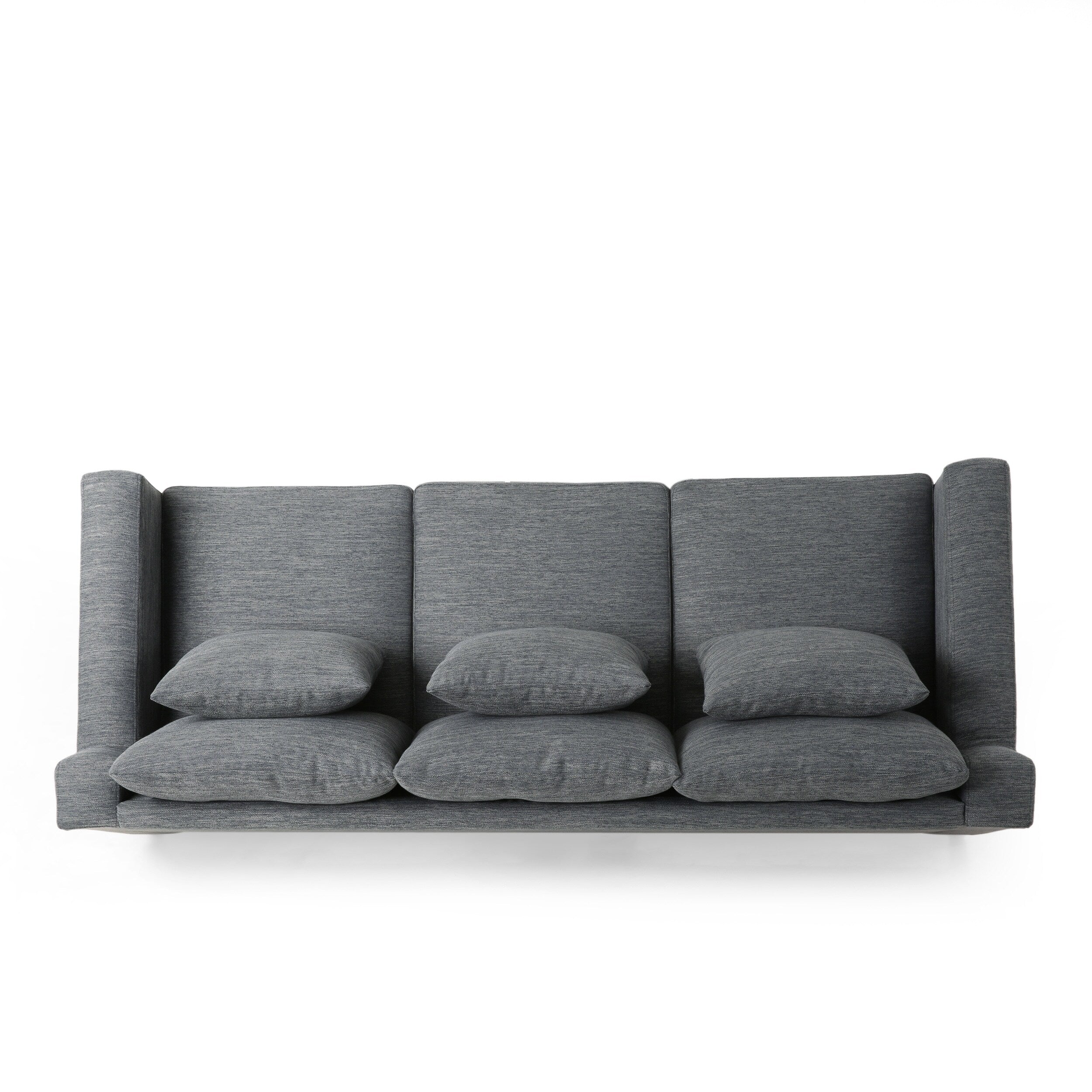 3-seater Sofa with Wood Legs and Matching Pillows