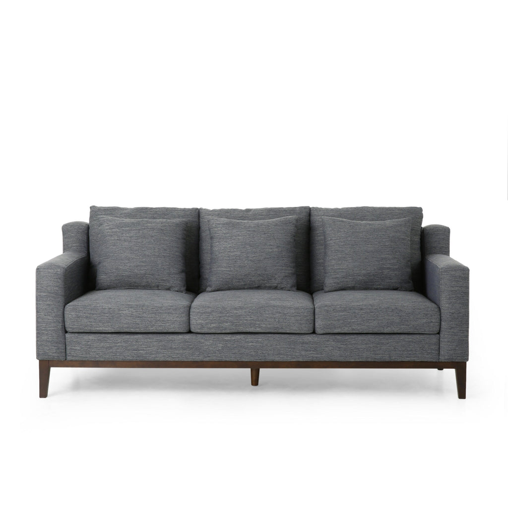 3-seater Sofa with Wood Legs and Matching Pillows