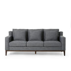3-seater Sofa with Wood Legs and Matching Pillows