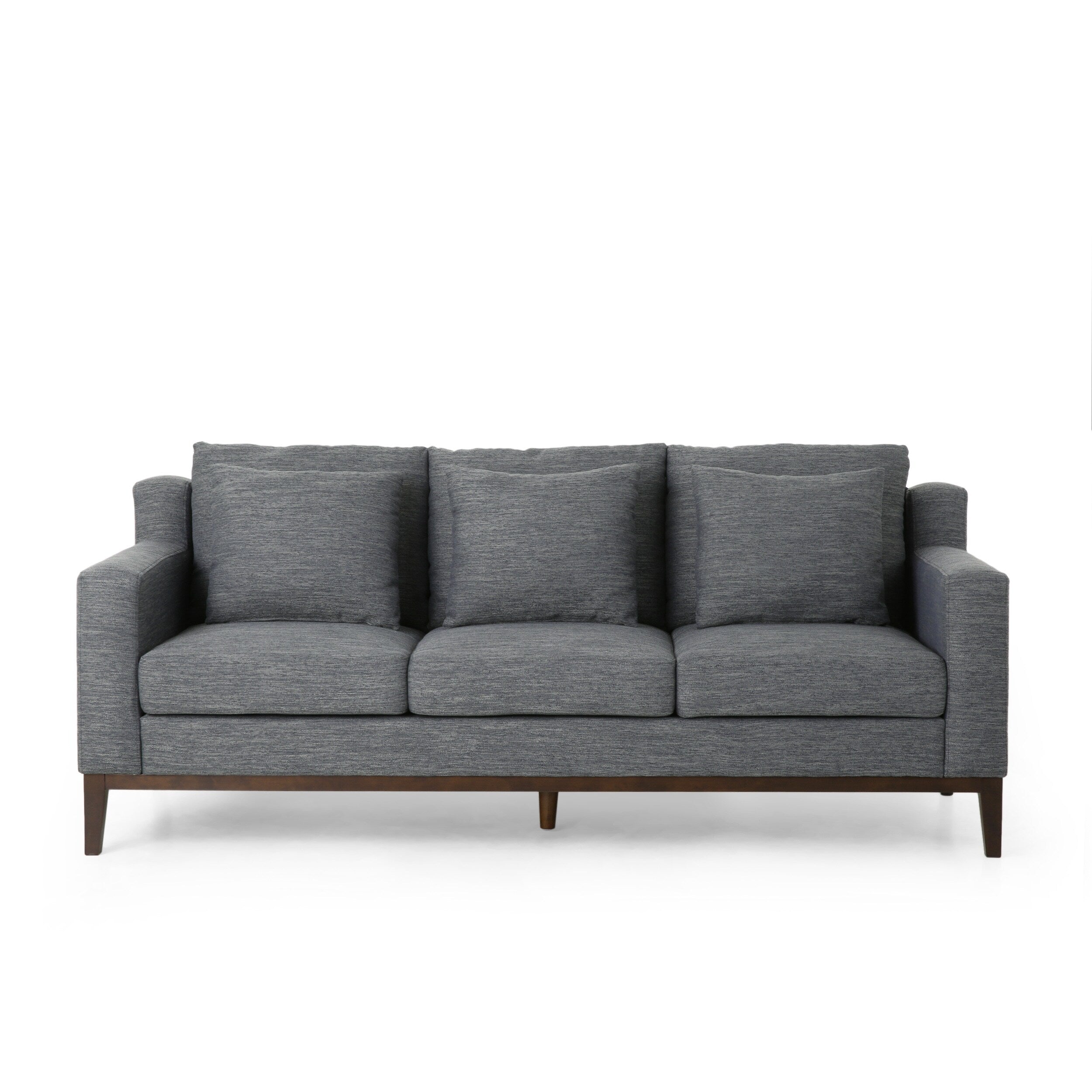 3-seater Sofa with Wood Legs and Matching Pillows