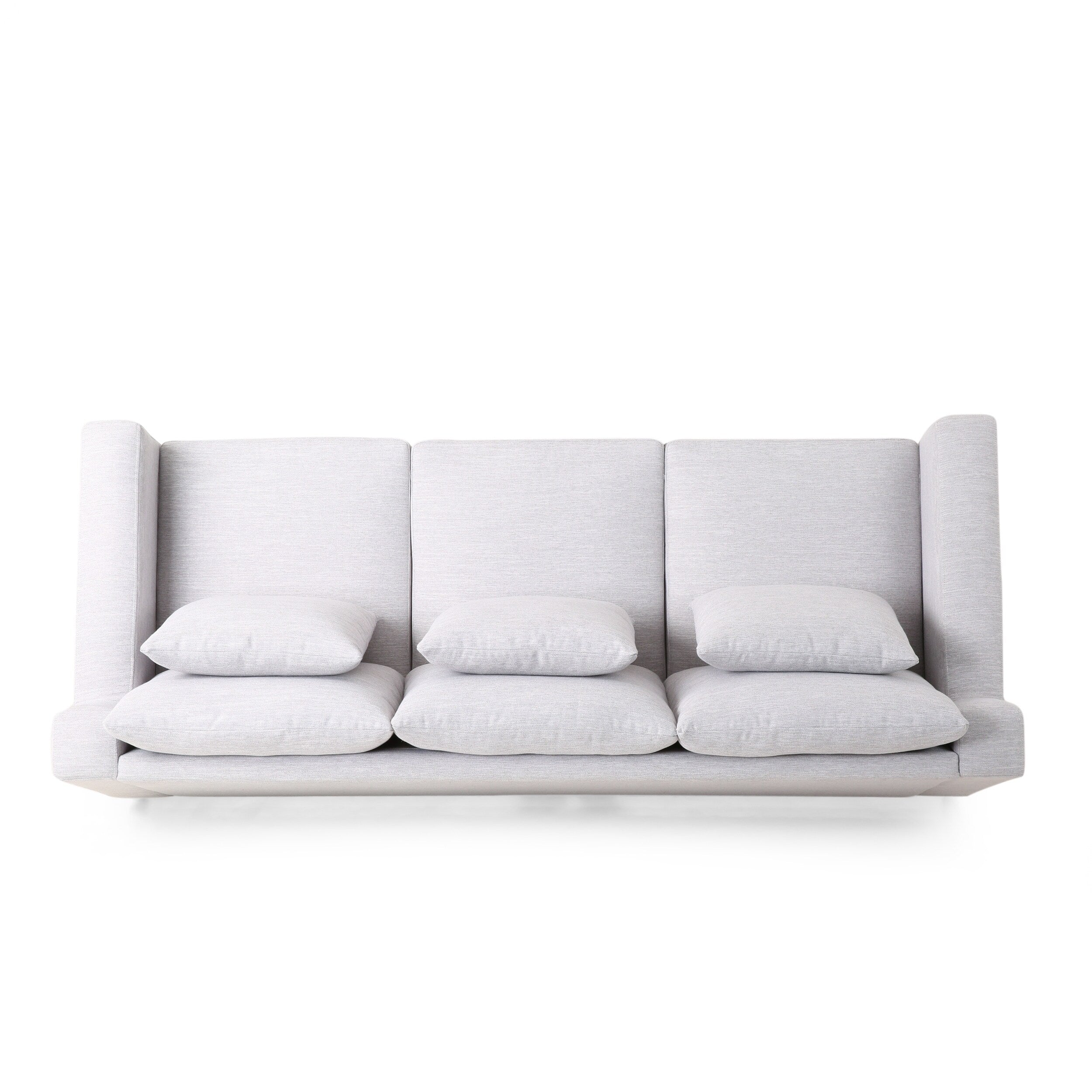 3-seater Sofa with Wood Legs and Matching Pillows