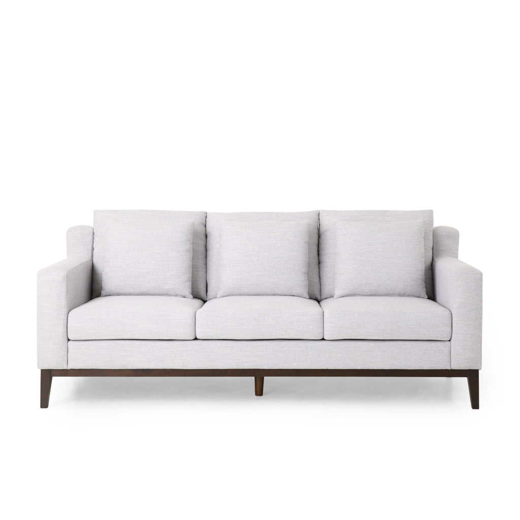 3-seater Sofa with Wood Legs and Matching Pillows