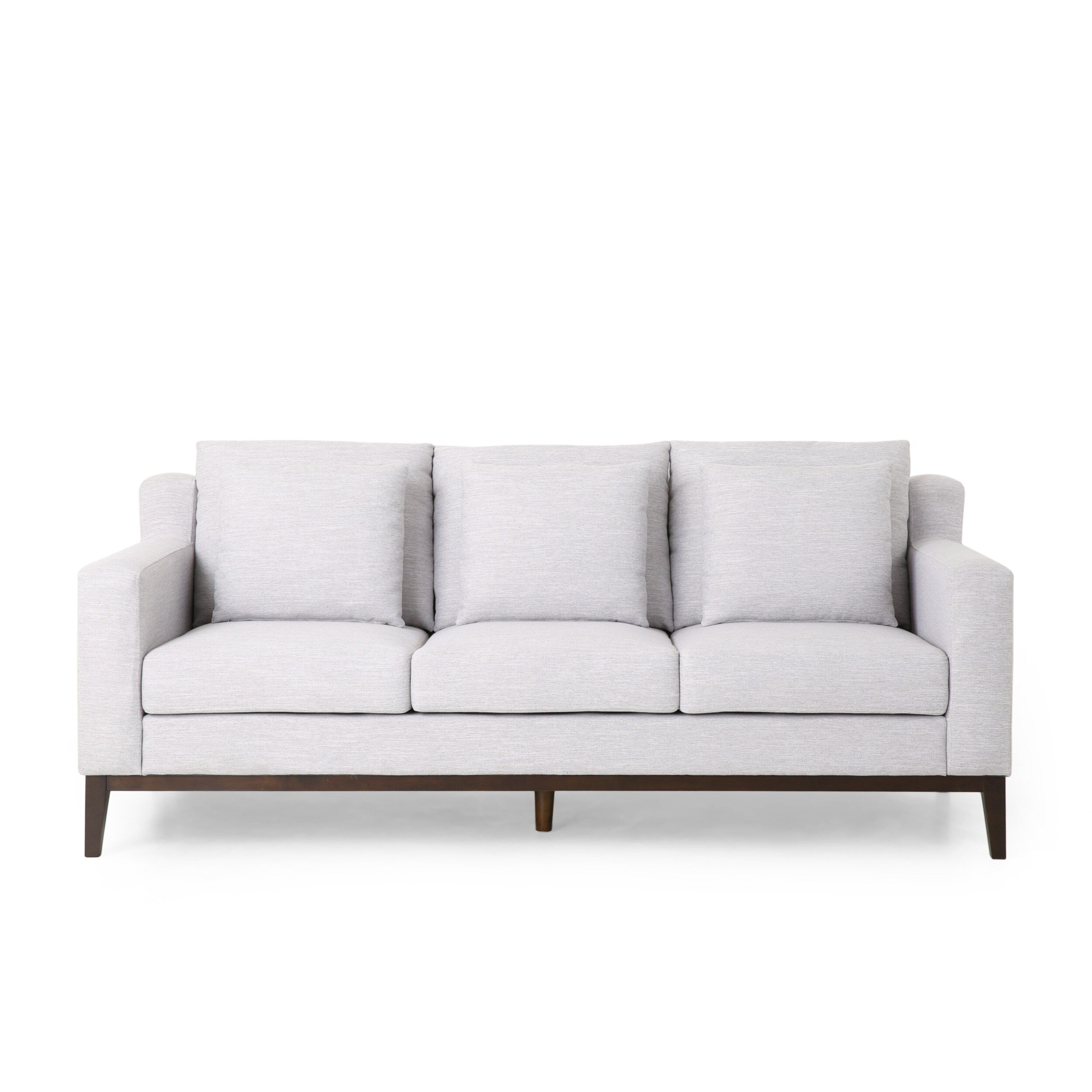 3-seater Sofa with Wood Legs and Matching Pillows