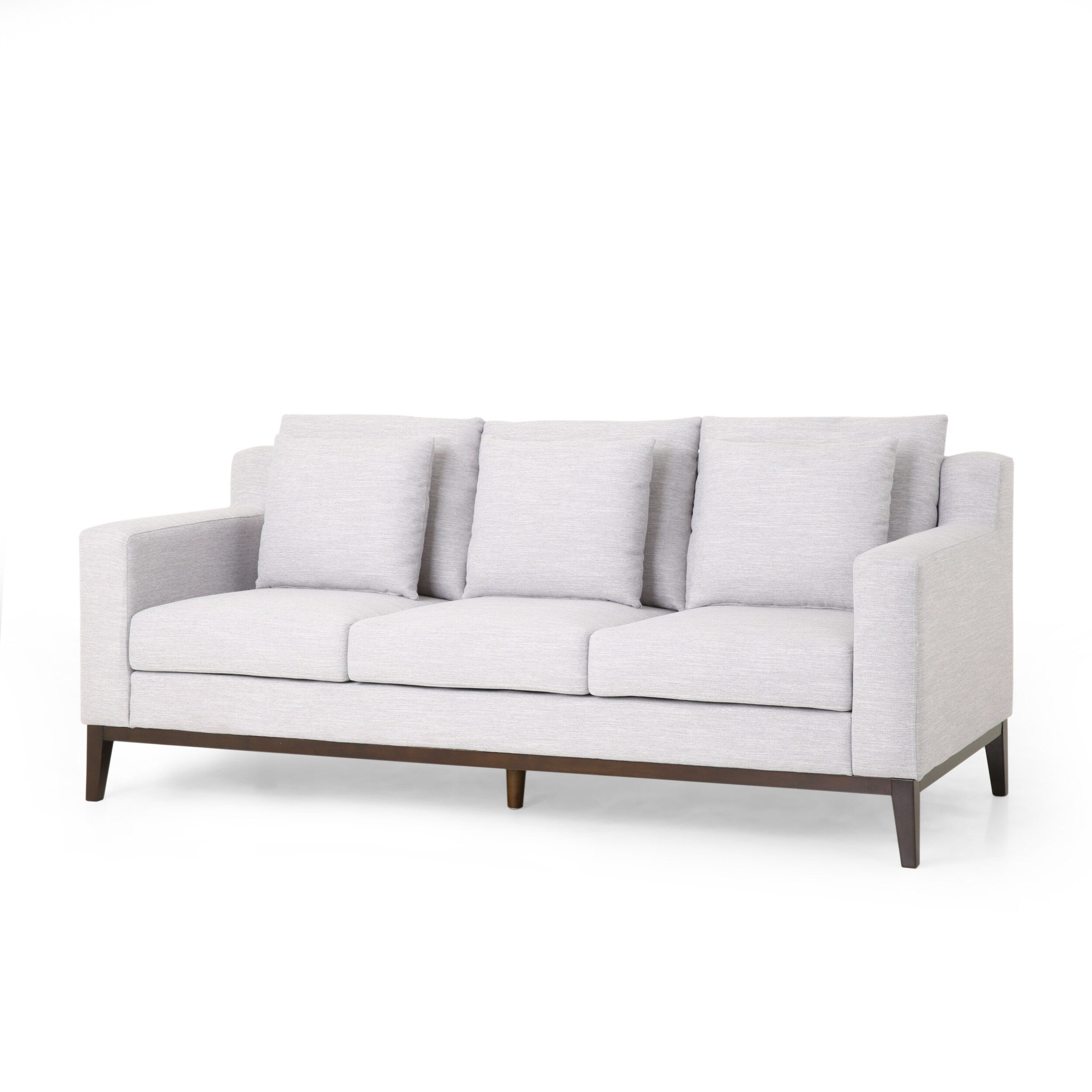 3-seater Sofa with Wood Legs and Matching Pillows