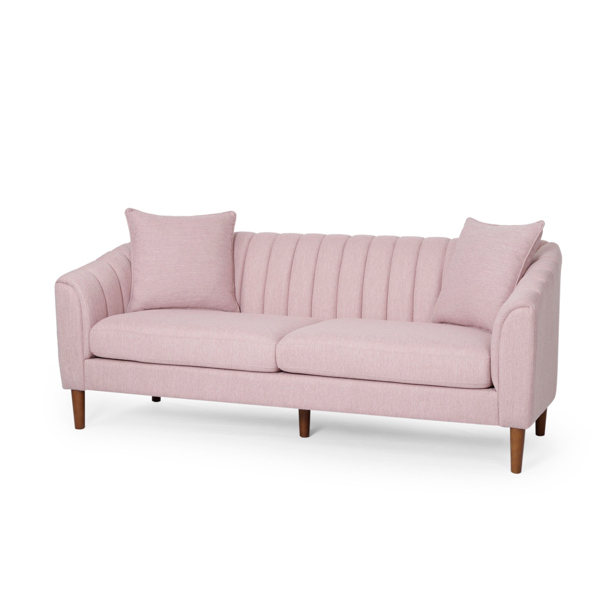 3-seater Sofa with Wood Legs and Pillows