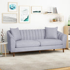 3-seater Sofa with Wood Legs and Pillows
