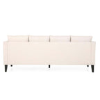 3-seater Sofa with Wood Legs and Tufted Back