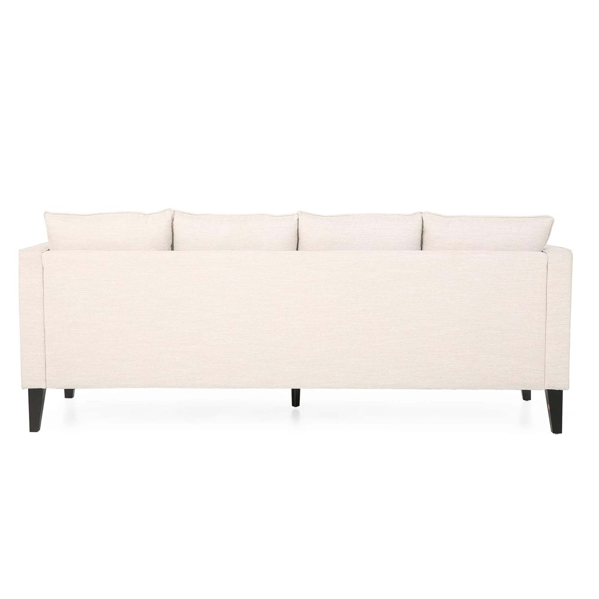 3-seater Sofa with Wood Legs and Tufted Back
