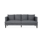 3-seater Sofa with Wood Legs and Tufted Back