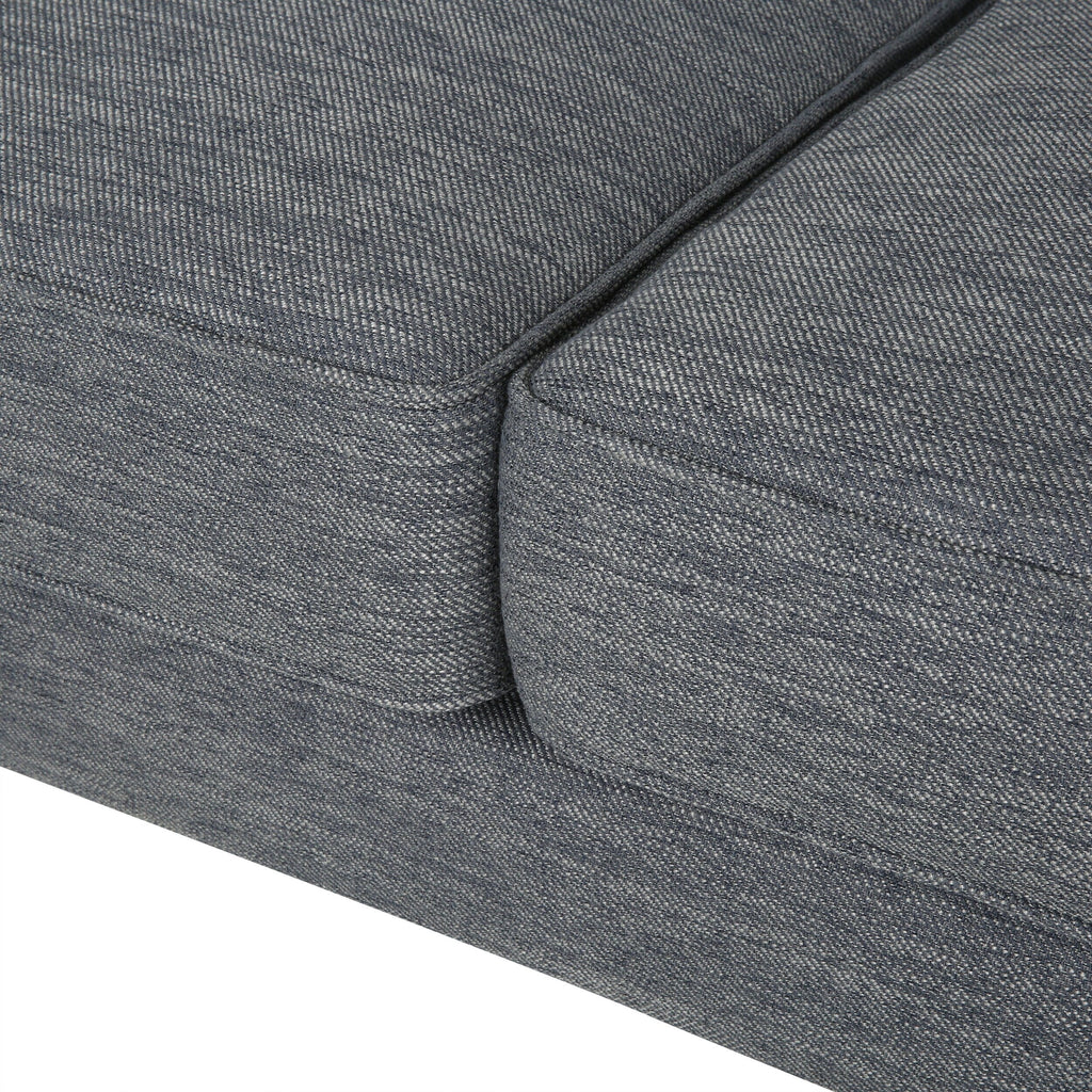 3-seater Sofa with Wood Legs and Tufted Back