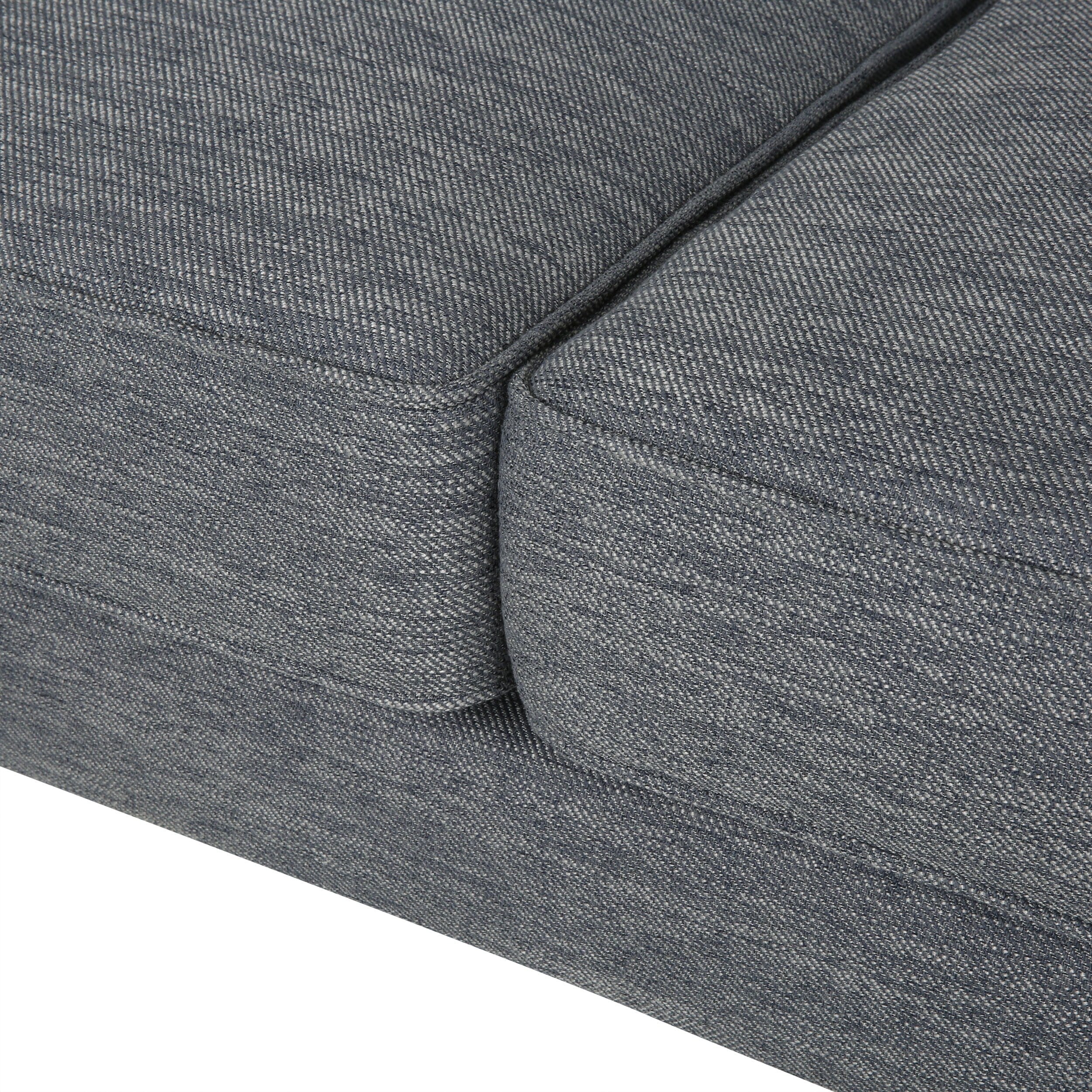 3-seater Sofa with Wood Legs and Tufted Back