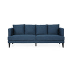 3-seater Sofa with Wood Legs and Tufted Back
