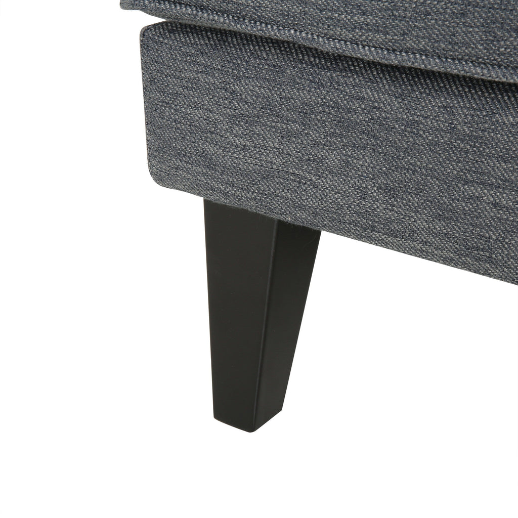 3-seater Sofa with Wood Legs and Tufted Back
