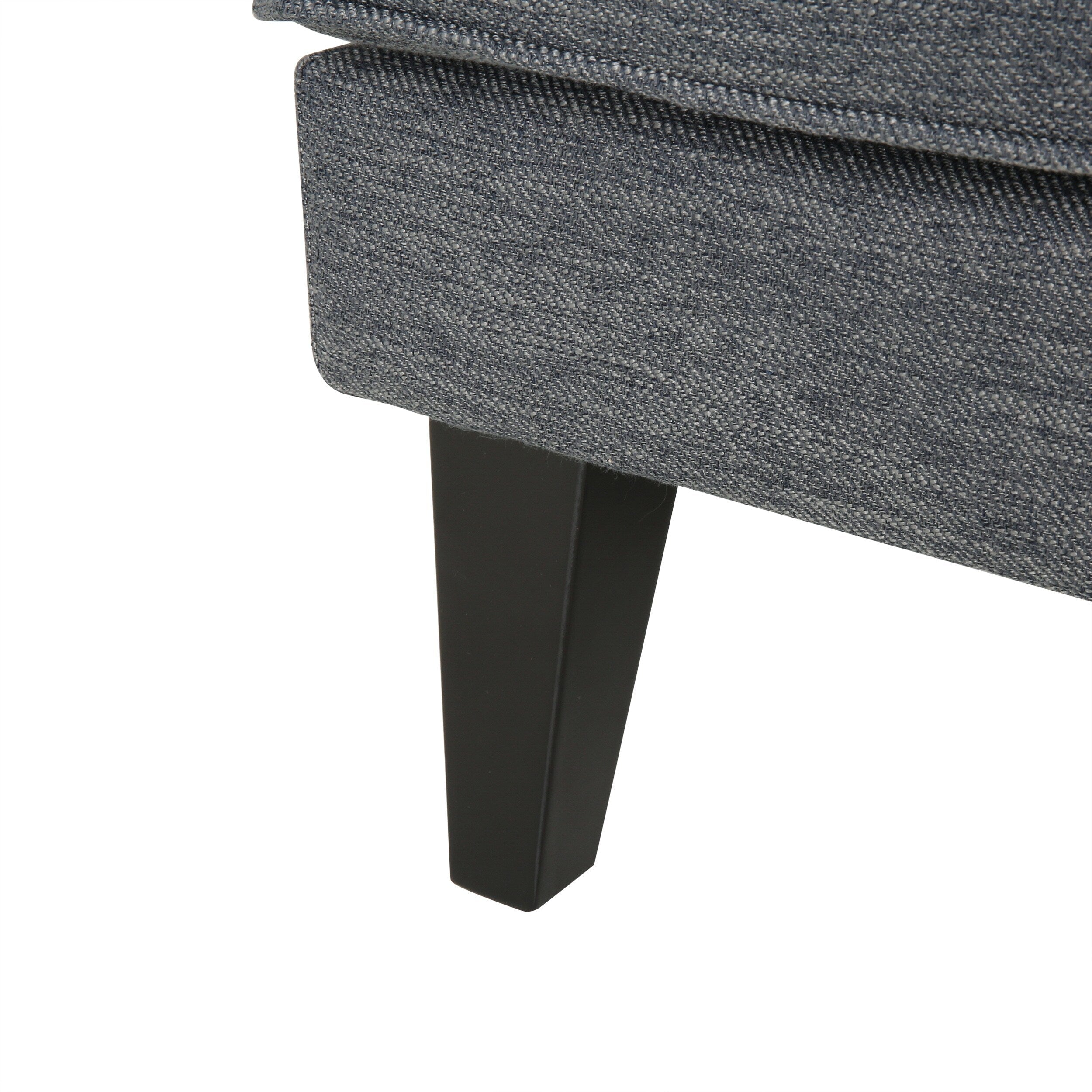 3-seater Sofa with Wood Legs and Tufted Back