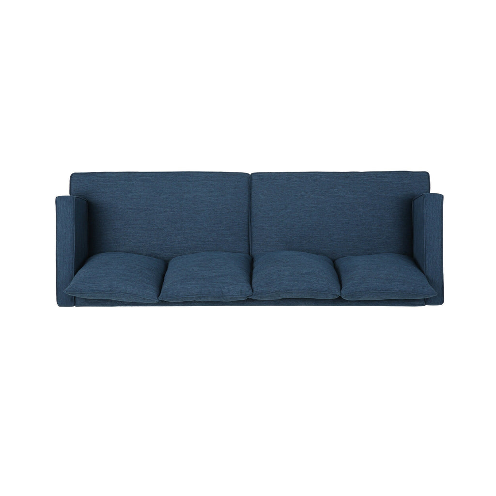 3-seater Sofa with Wood Legs and Tufted Back