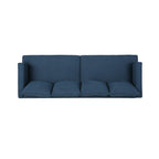 3-seater Sofa with Wood Legs and Tufted Back