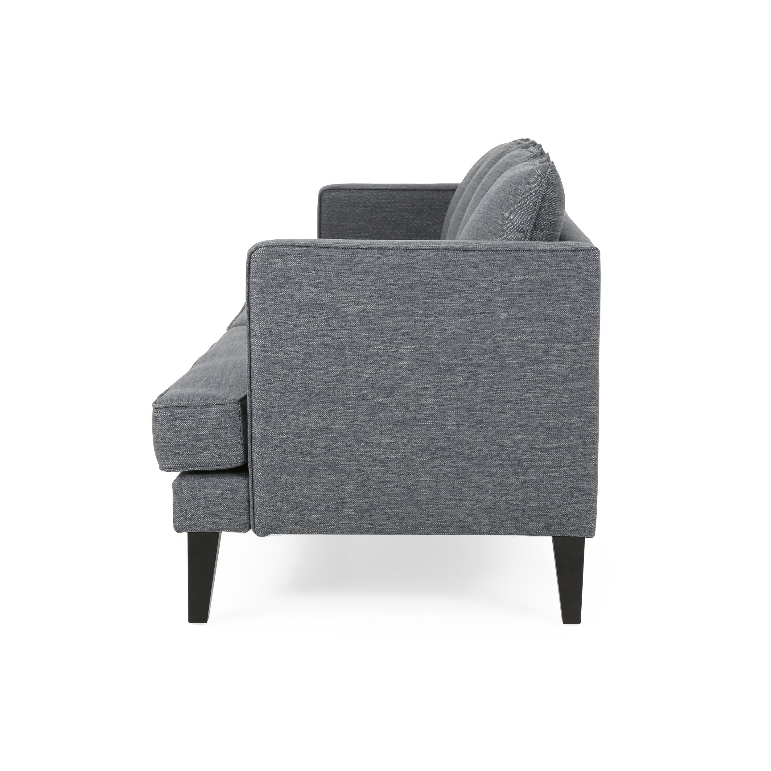 3-seater Sofa with Wood Legs and Tufted Back