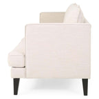 3-seater Sofa with Wood Legs and Tufted Back