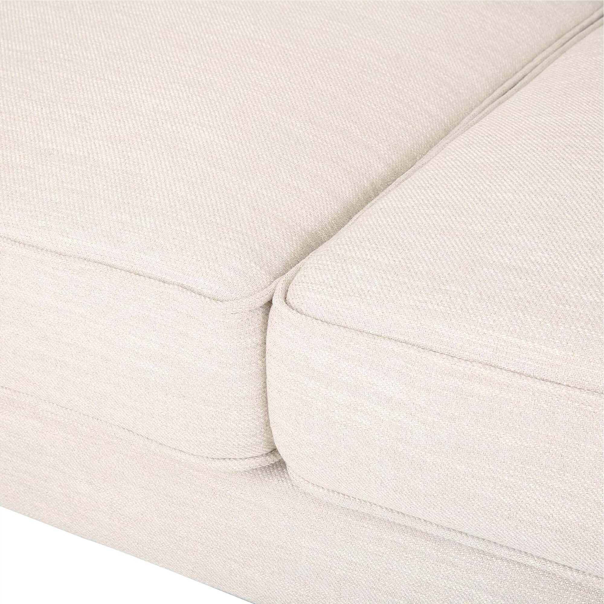 3-seater Sofa with Wood Legs and Tufted Back