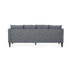 3-seater Sofa with Wood Legs and Tufted Back