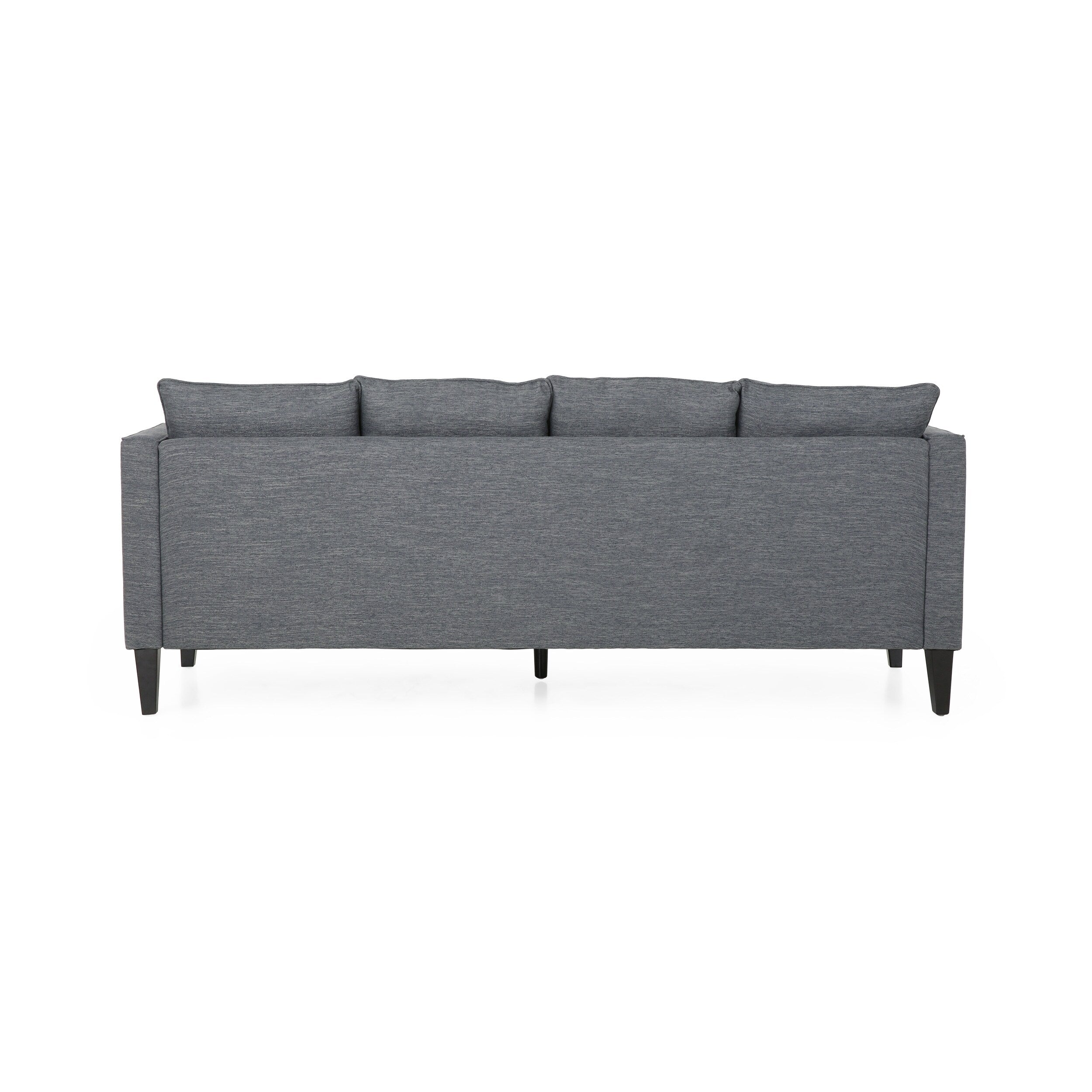 3-seater Sofa with Wood Legs and Tufted Back