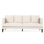3-seater Sofa with Wood Legs and Tufted Back