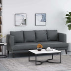 3-seater Sofa with Wood Legs and Tufted Back
