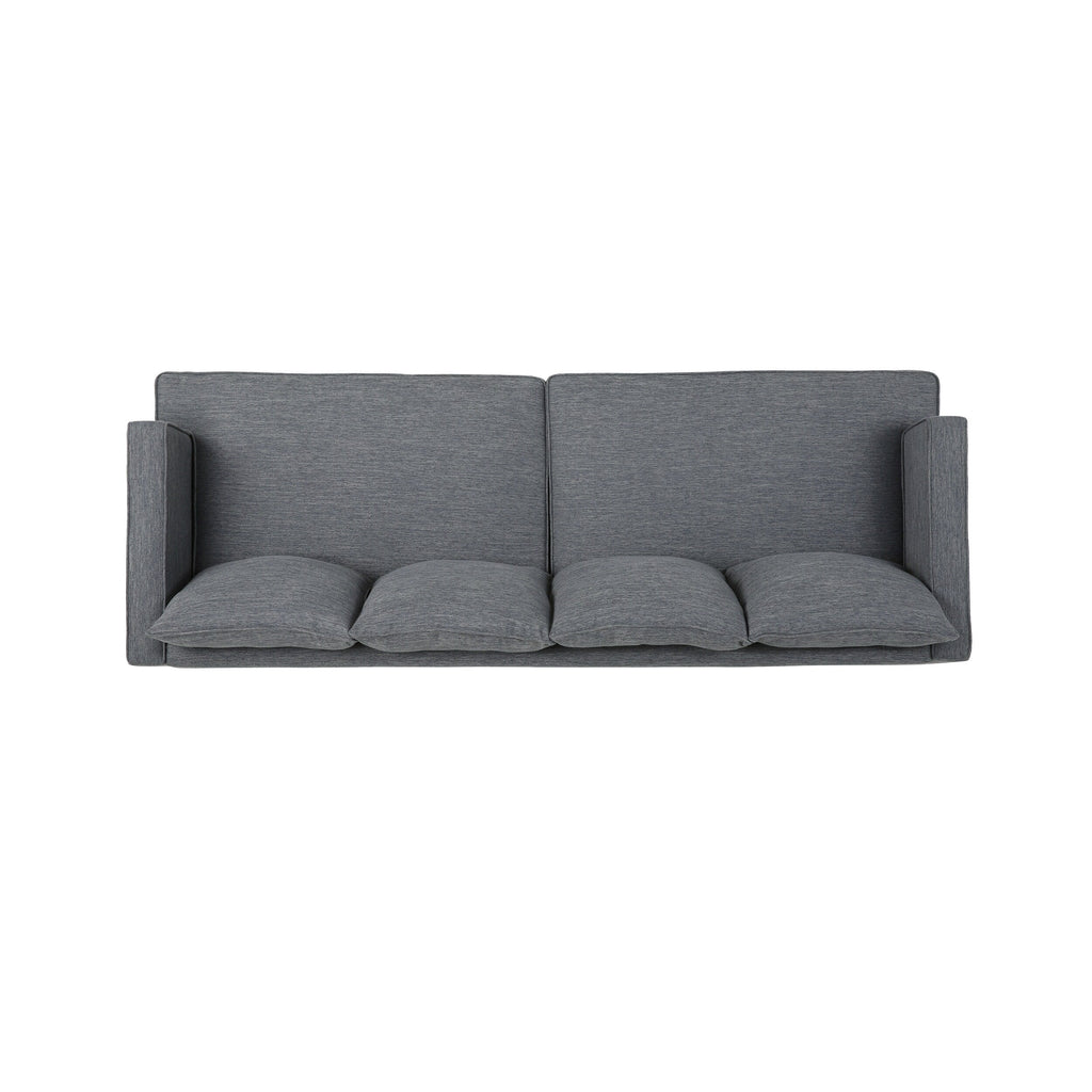 3-seater Sofa with Wood Legs and Tufted Back