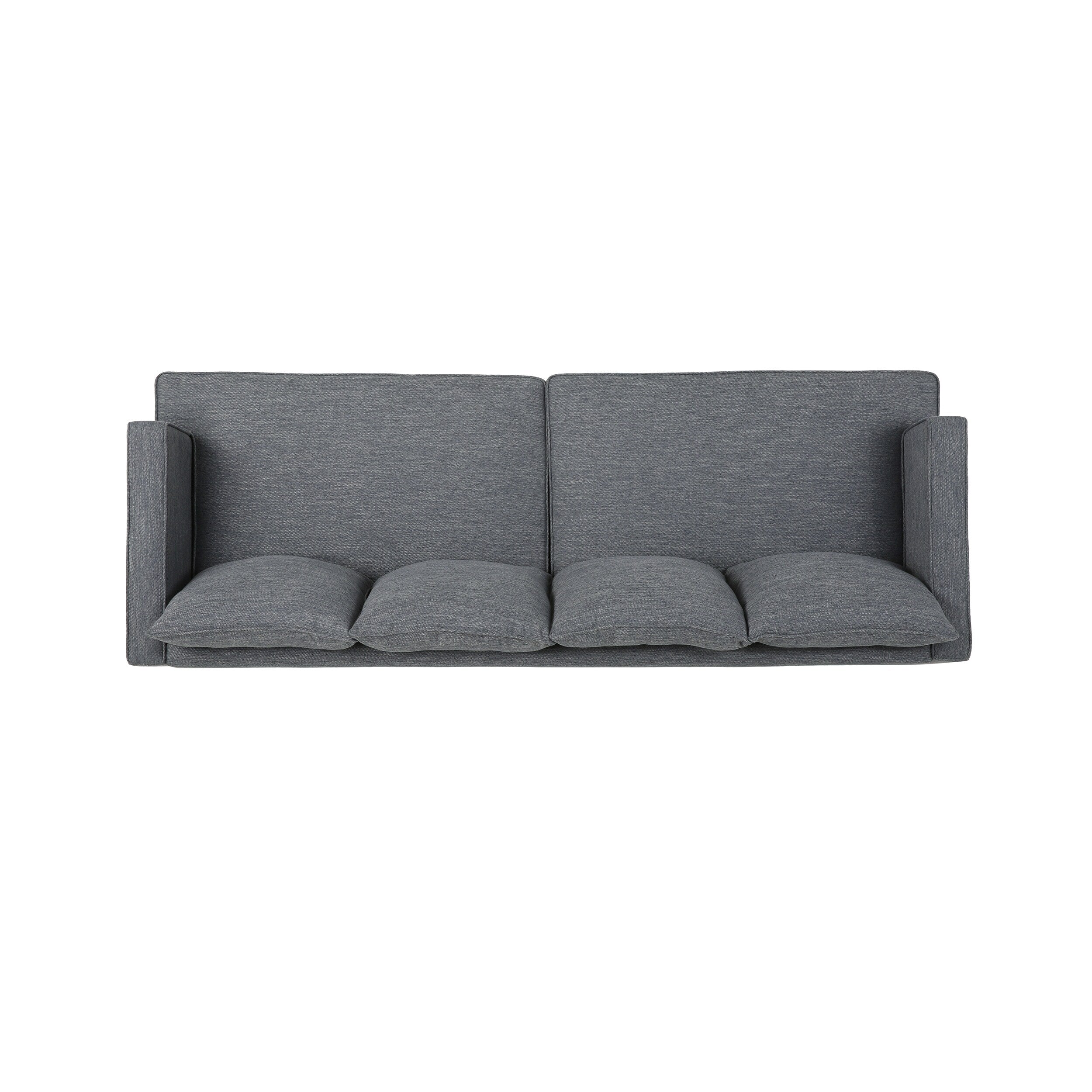 3-seater Sofa with Wood Legs and Tufted Back