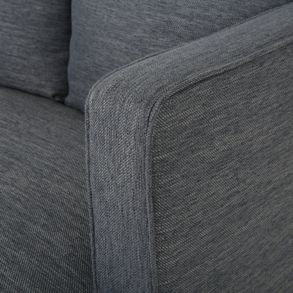 3-seater Sofa with Wood Legs and Tufted Back