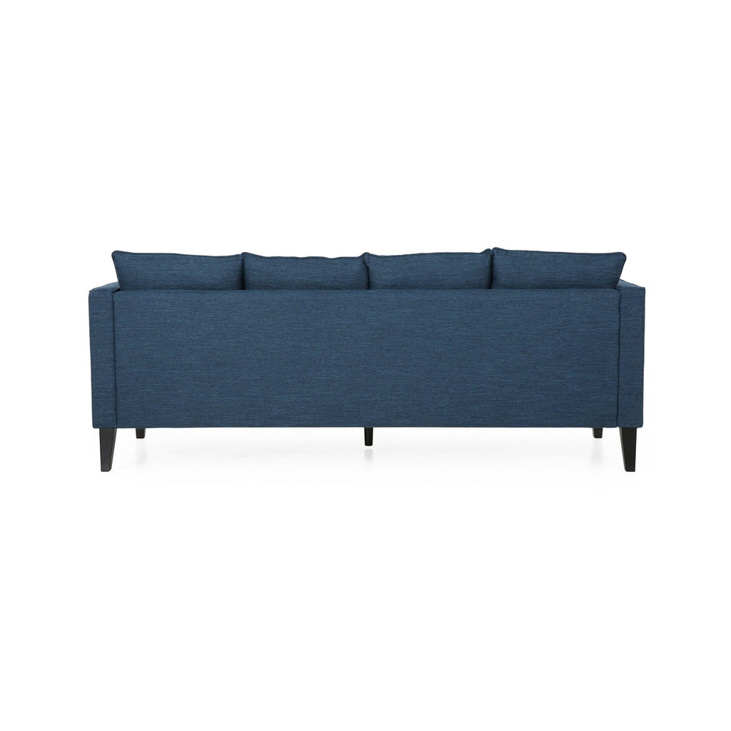 3-seater Sofa with Wood Legs and Tufted Back