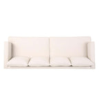 3-seater Sofa with Wood Legs and Tufted Back