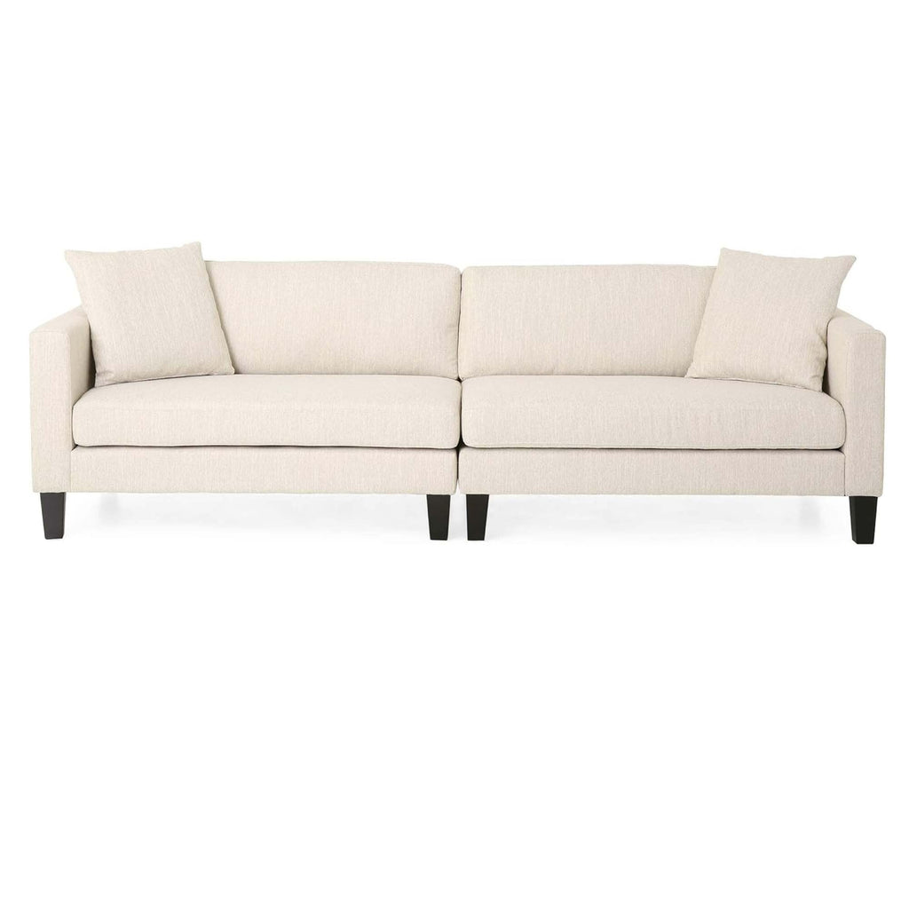 3-seater Sofa with Wood Legs and Two Pillows