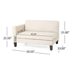 3-seater Sofa with Wood Legs and Two Pillows