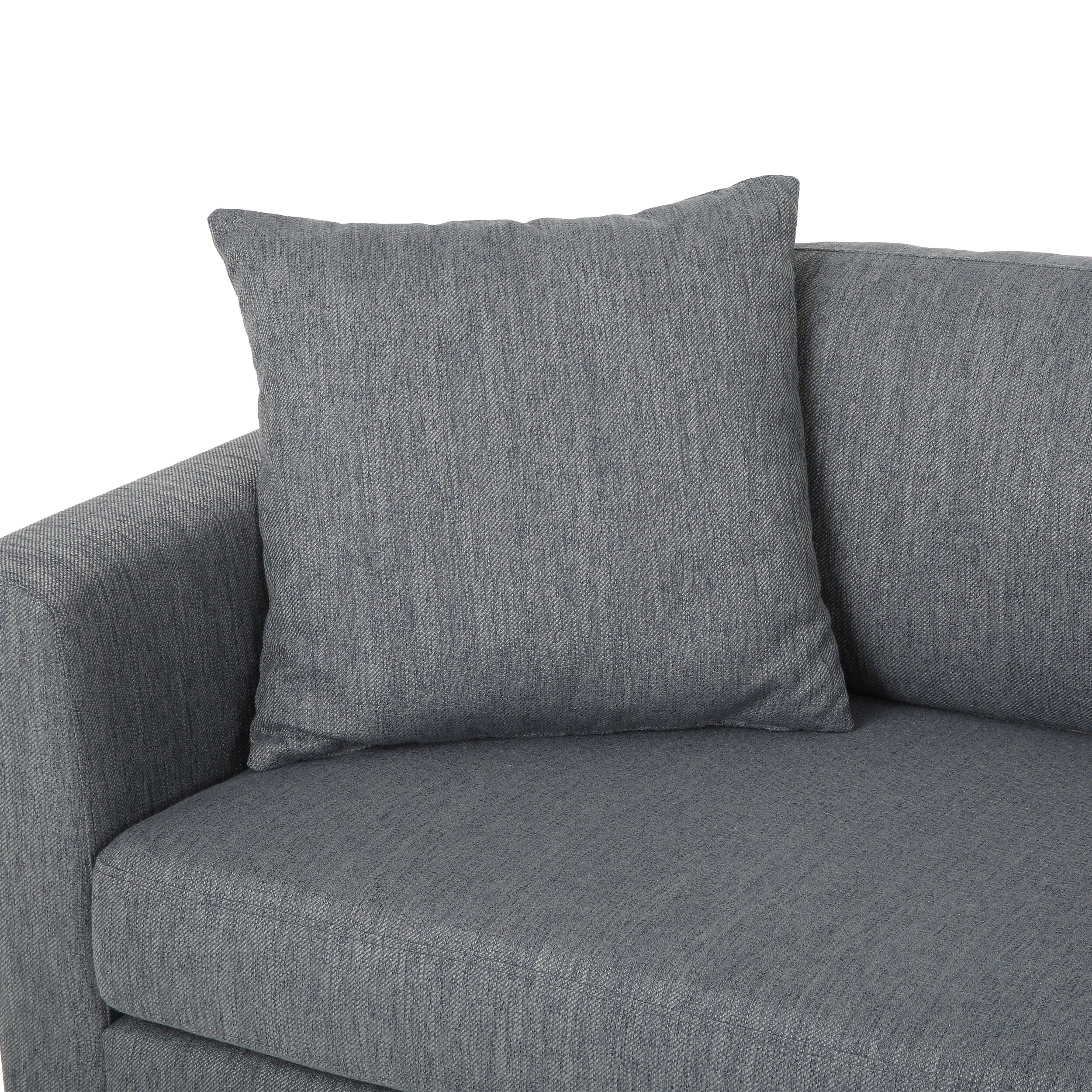 3-seater Sofa with Wood Legs and Two Pillows