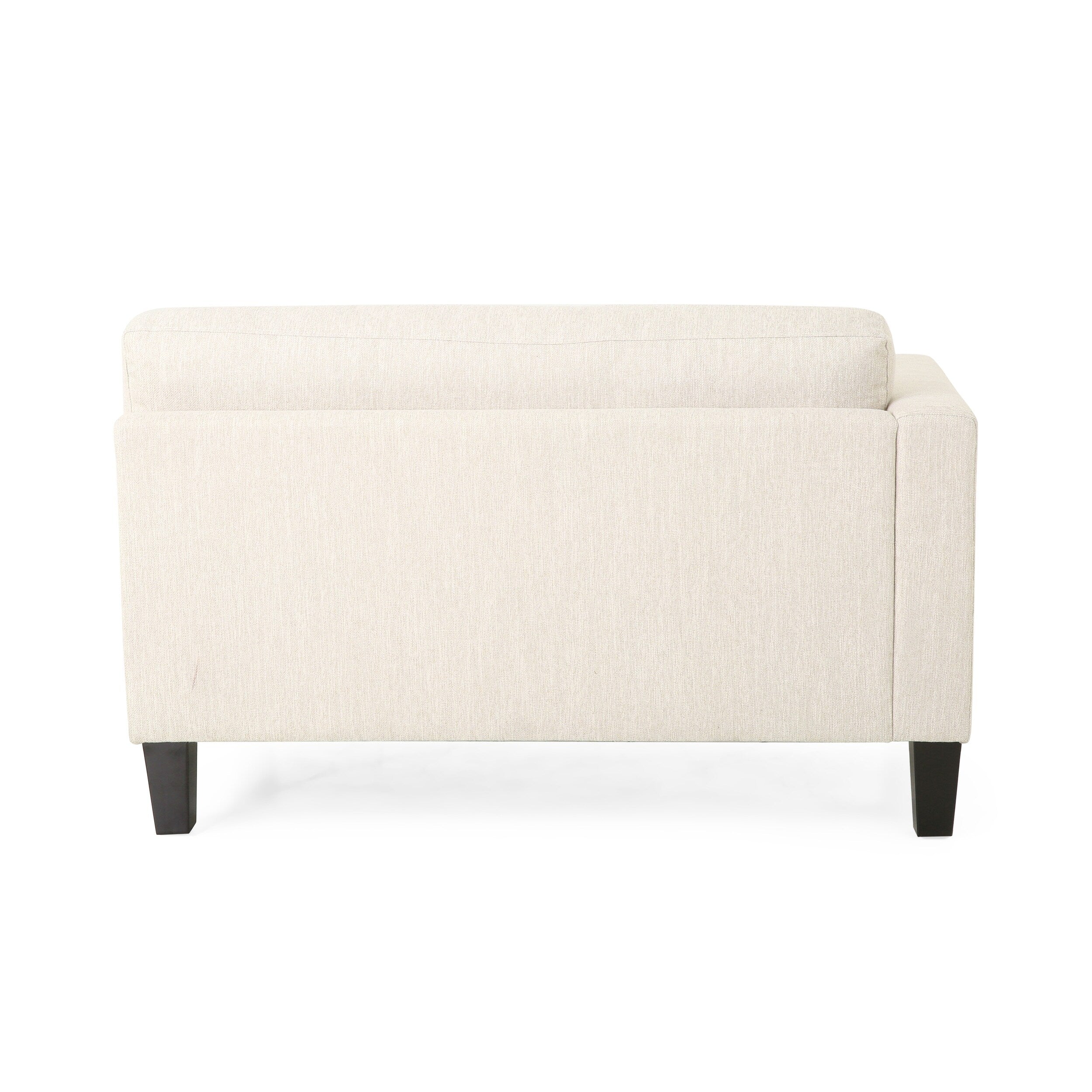 3-seater Sofa with Wood Legs and Two Pillows