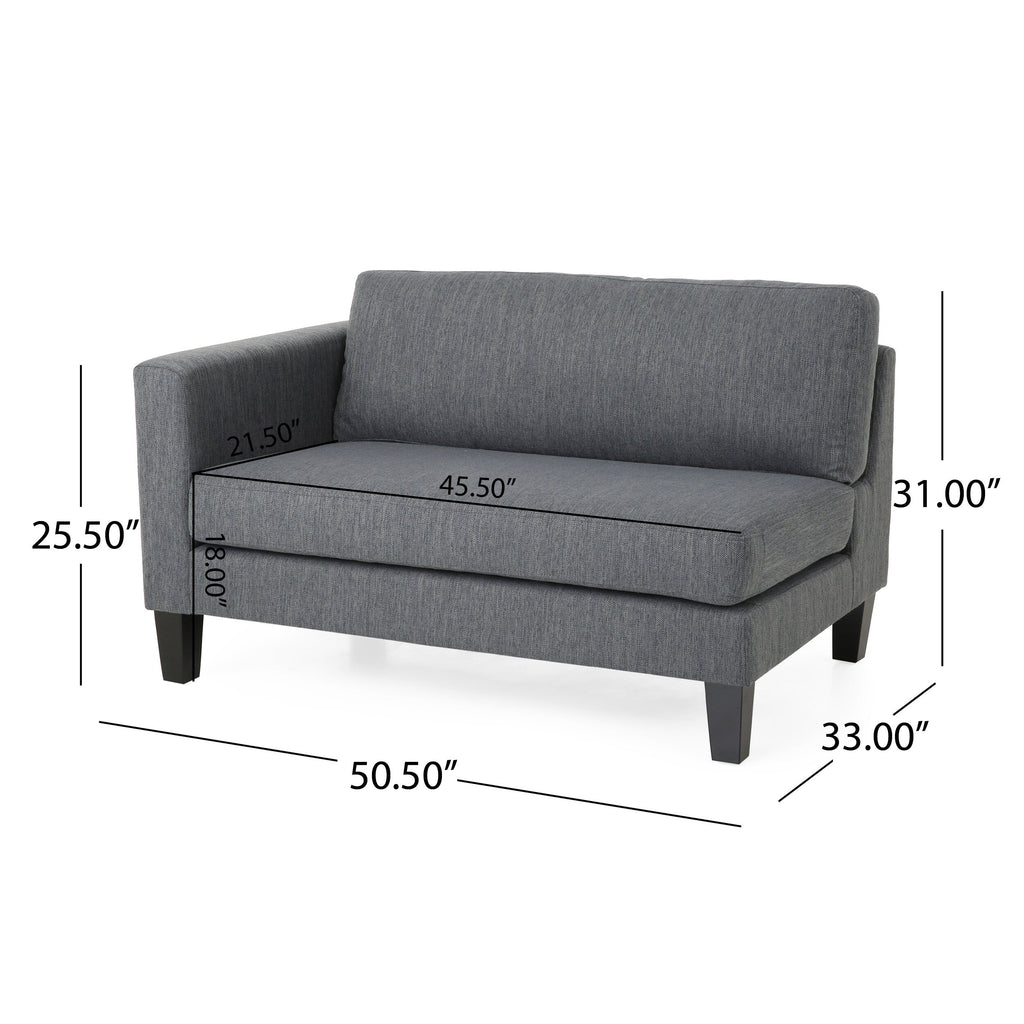 3-seater Sofa with Wood Legs and Two Pillows