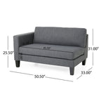 3-seater Sofa with Wood Legs and Two Pillows