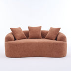 30D Chenille No-Assembly Compact Curved Loveseat Full Compression Sponge Sofa