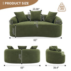 30D Chenille No-Assembly Compact Curved Loveseat Full Compression Sponge Sofa