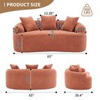 30D Chenille No-Assembly Compact Curved Loveseat Full Compression Sponge Sofa