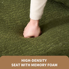 30D Chenille No-Assembly Compact Curved Loveseat Full Compression Sponge Sofa