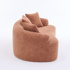 30D Chenille No-Assembly Compact Curved Loveseat Full Compression Sponge Sofa