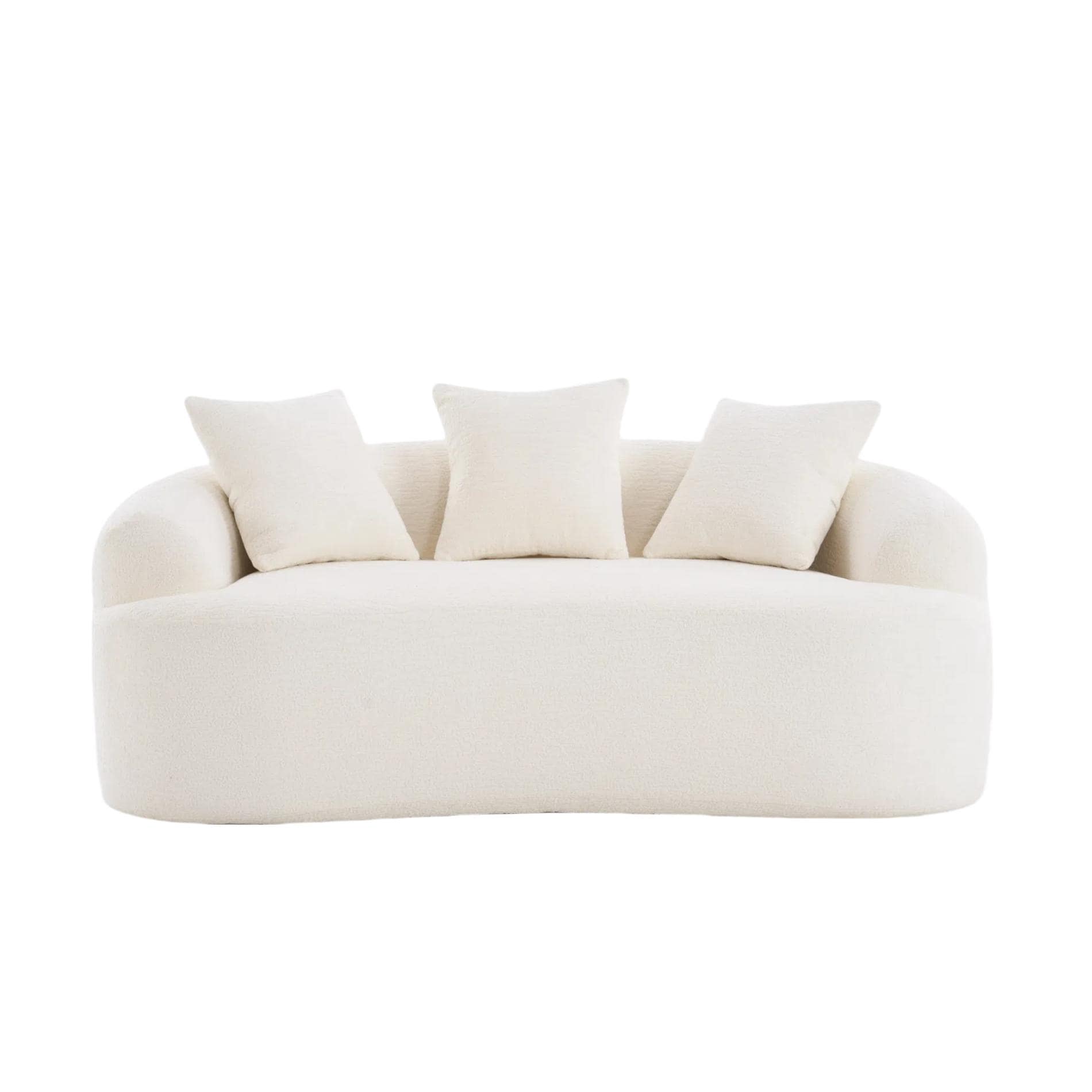 30D Chenille No-Assembly Compact Curved Loveseat Full Compression Sponge Sofa