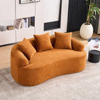 30D Chenille No-Assembly Compact Curved Loveseat Full Compression Sponge Sofa