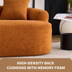 30D Chenille No-Assembly Compact Curved Loveseat Full Compression Sponge Sofa