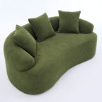 30D Chenille No-Assembly Compact Curved Loveseat Full Compression Sponge Sofa